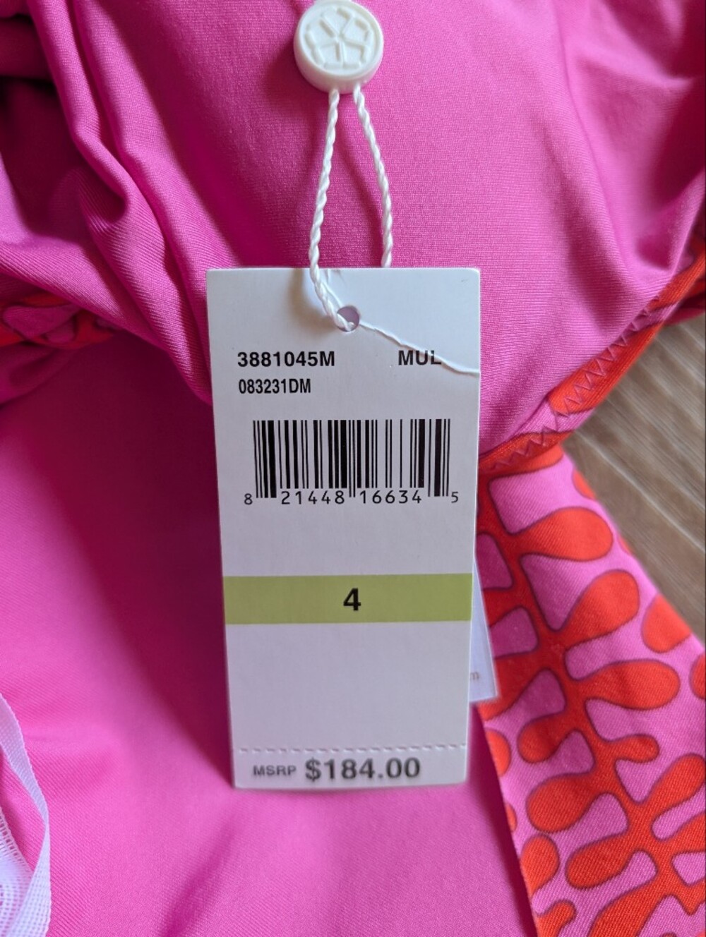 NWT Trina Turk Tropical Pink & Coral One-Piece Halter Swimsuit - Picture 7 of 9